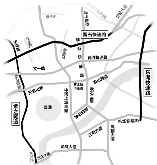 三条快速路6月通车 "四纵五横"成型,杭州再添一环