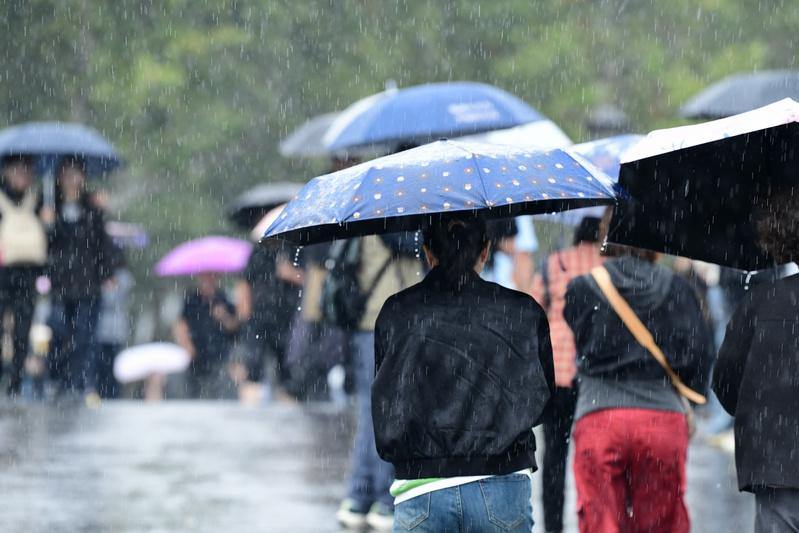 一场秋雨一场凉  西湖游客赏雨湖