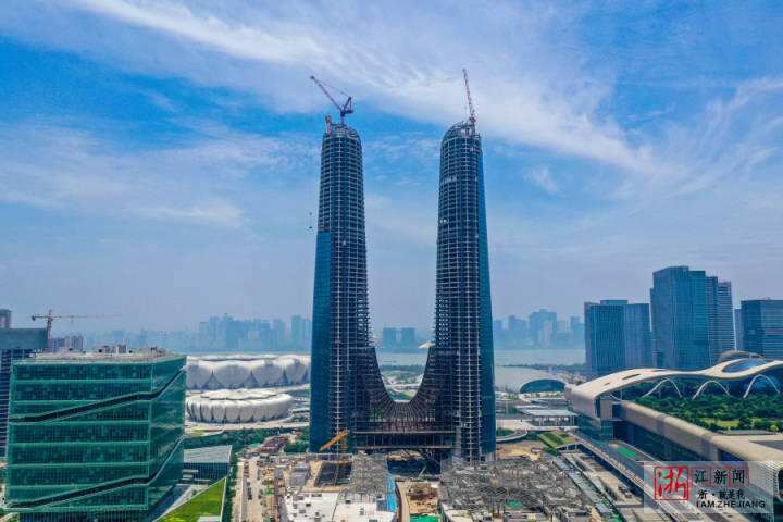 “杭州之门”穿外衣-浙江新闻-浙江在线