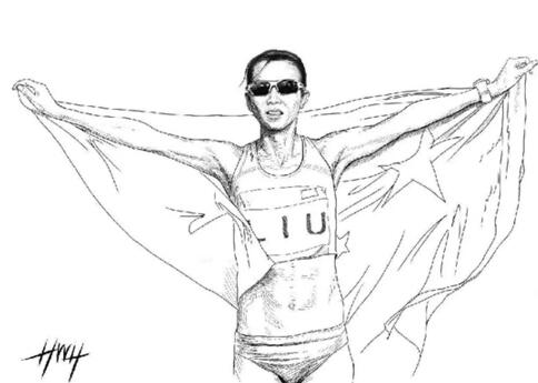 关于奥运会的黑白画图片