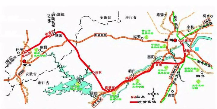 杭黄高铁路线图