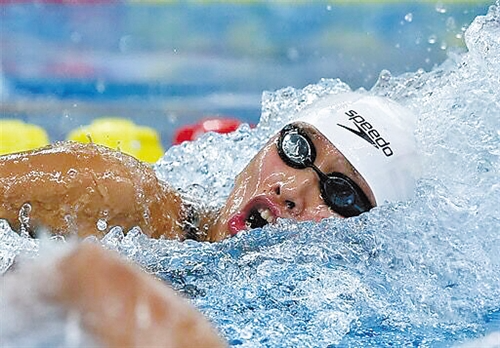 玉环姑娘朱梦惠获女子100米自由泳冠军